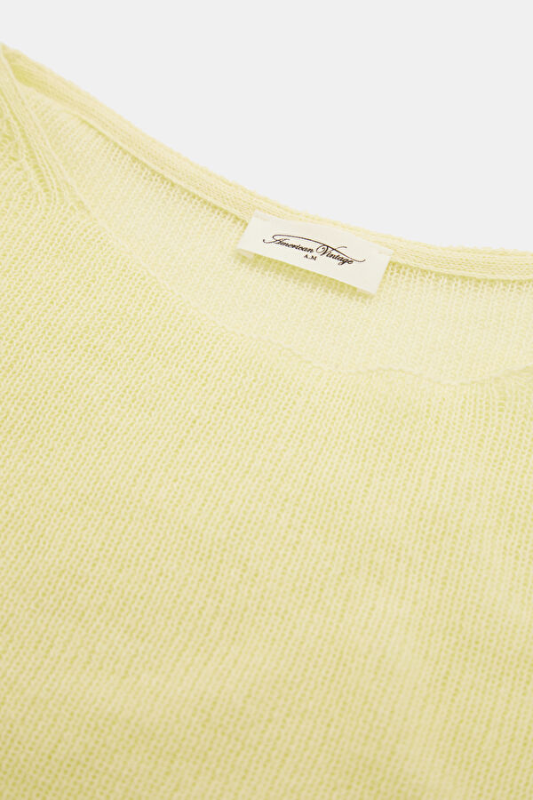 Light Yellow Boat Neck Women's Sweatshirt 3