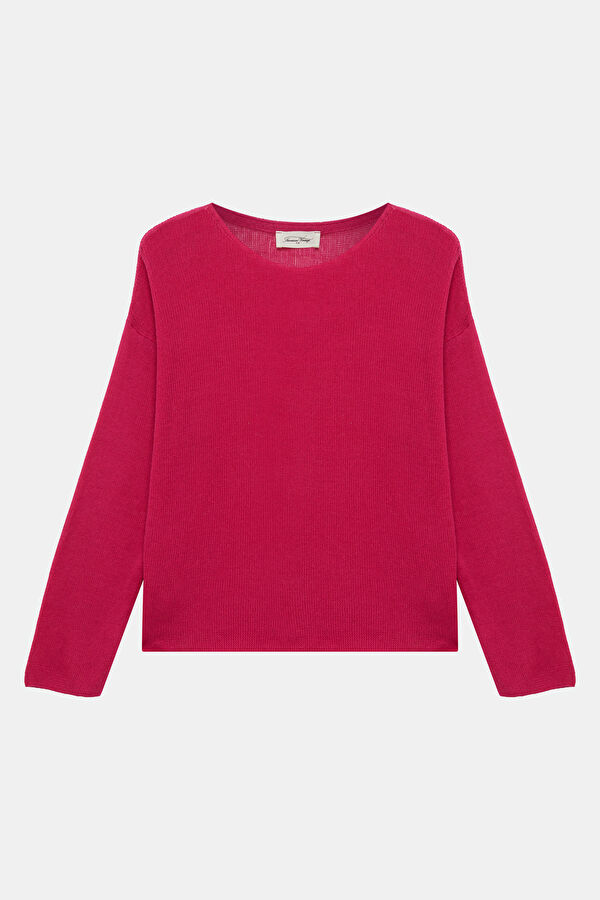 Fuchsia Boat Neck Women's Sweatshirt