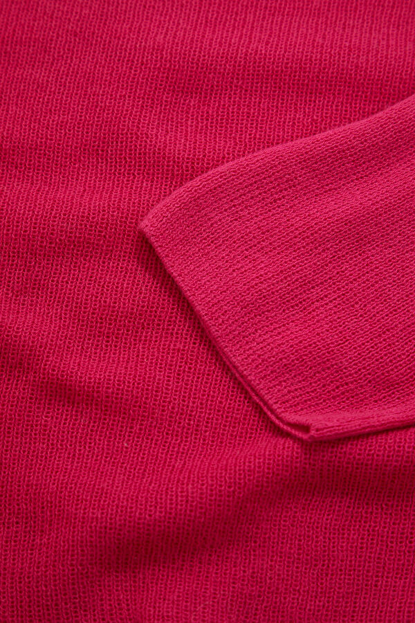 Fuchsia Boat Neck Women's Sweatshirt 4