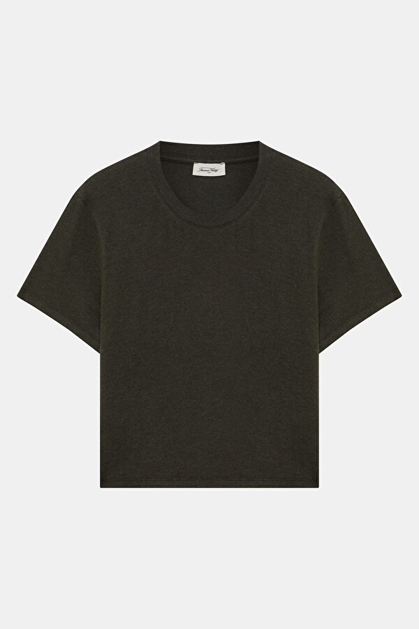Haki Bisiklet Yaka Kadın T-Shirt