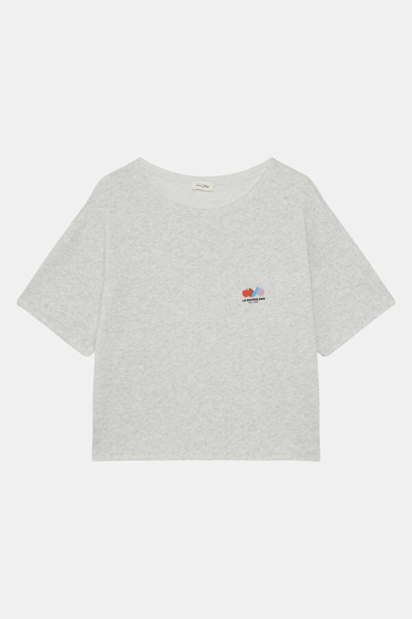 Beyaz Bisiklet Yaka Kadın T-Shirt