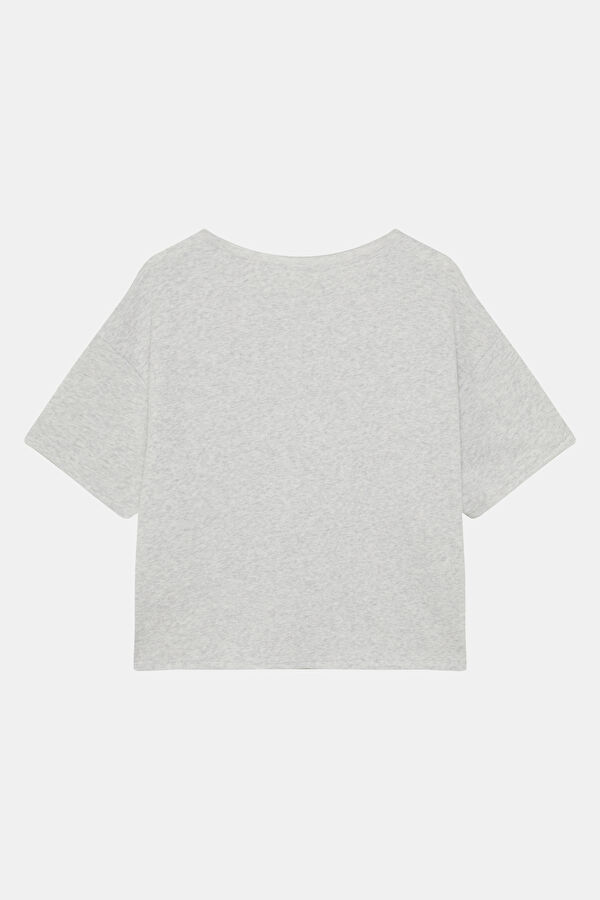 Beyaz Bisiklet Yaka Kadın T-Shirt 2