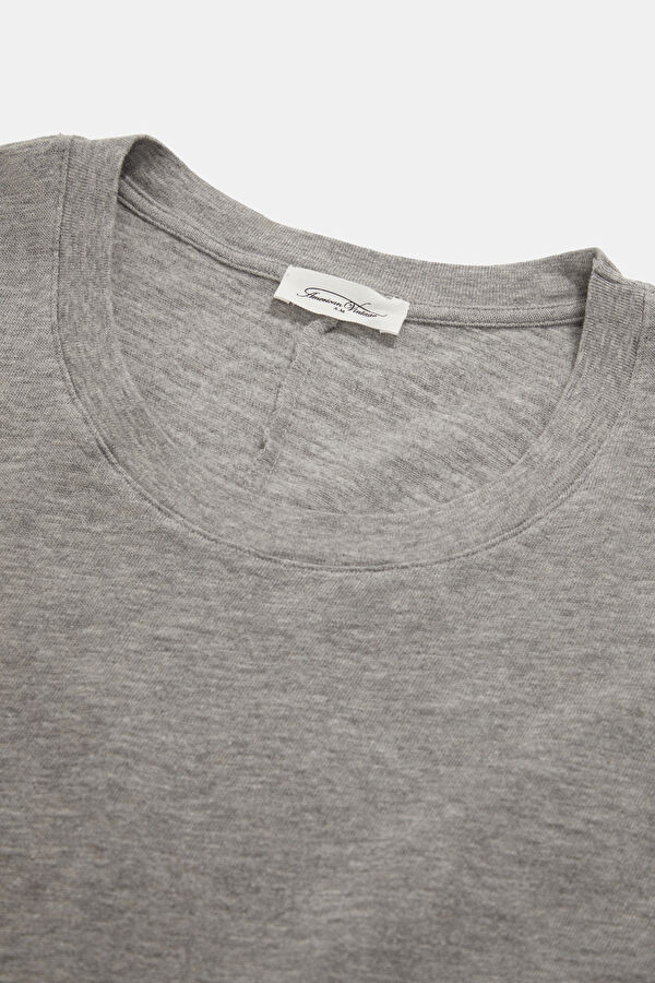 Gri Bisiklet Yaka Kadın Sweatshirt 3