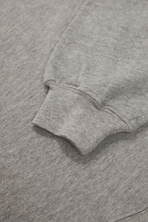 Gri Bisiklet Yaka Kadın Sweatshirt 4