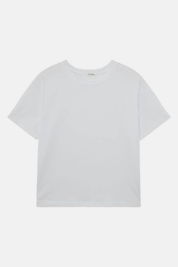 Beyaz Bisiklet Yaka Kadın T-Shirt