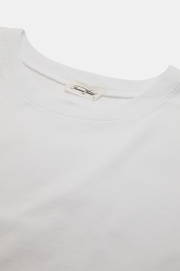 Beyaz Bisiklet Yaka Kadın T-Shirt 3