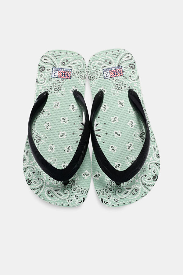 Green Patterned Kids Slippers 2