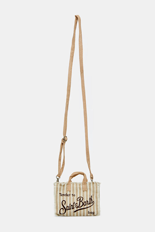 Phone Bag Linen Beige Patterned Bag 2