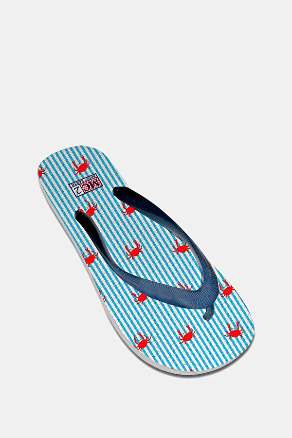 Blue Patterned Kids Slippers