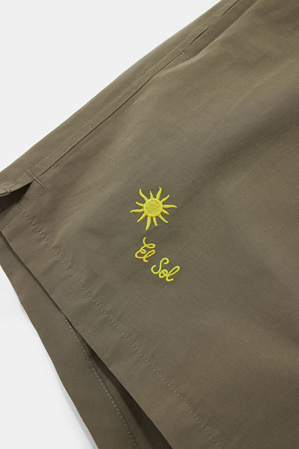 Green Embroidered Men's Swimsuit 3