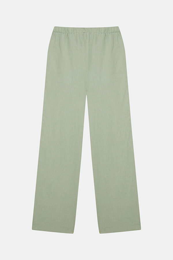 Yeşil Wide Leg Kadın Pantolon 2