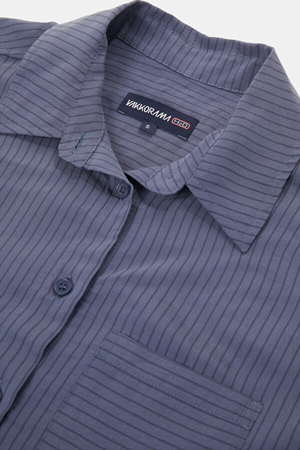 Anthracite Striped Women's Shirt 6