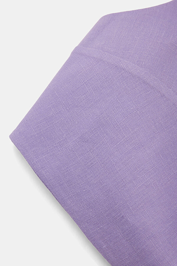 Lilac Strappy Linen Women's Blouse 4