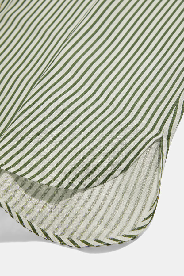 Khaki Striped Patterned Women's Shirt 5
