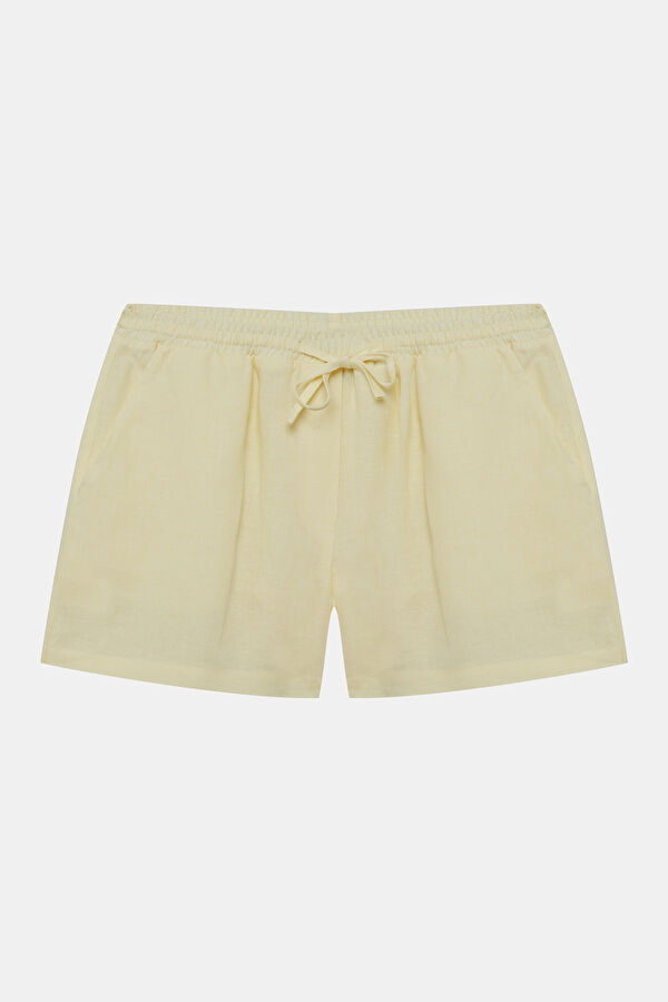 Yellow Linen Women's Shorts