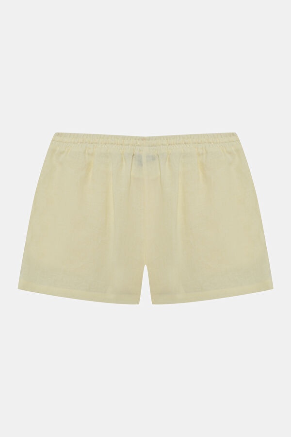 Yellow Linen Women's Shorts 2