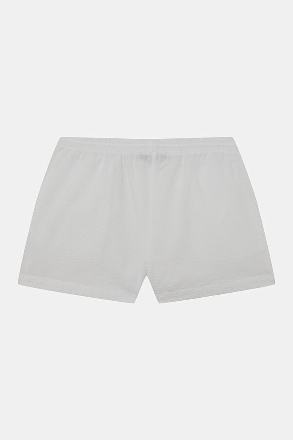 White Striped Women's Shorts 2