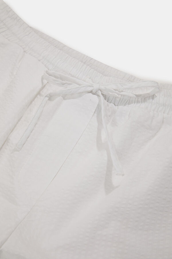 White Striped Women's Shorts 3