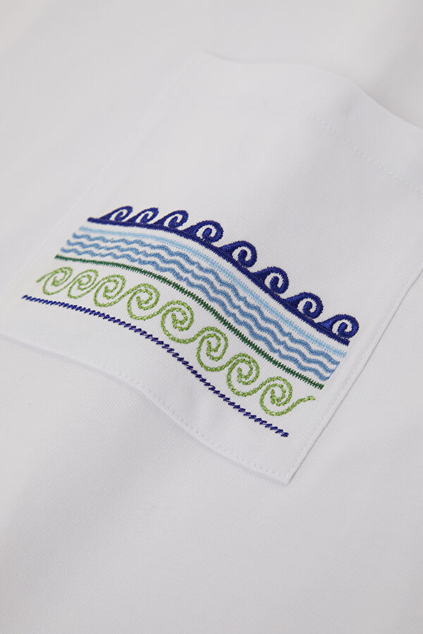White Embroidered Men's T-Shirt 4