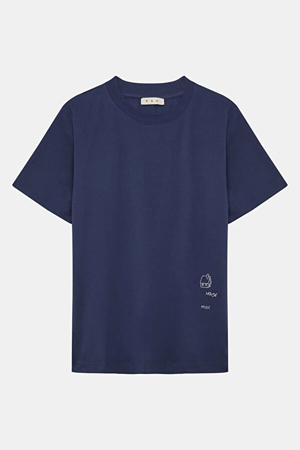 Navy Embroidered Men's T-Shirt
