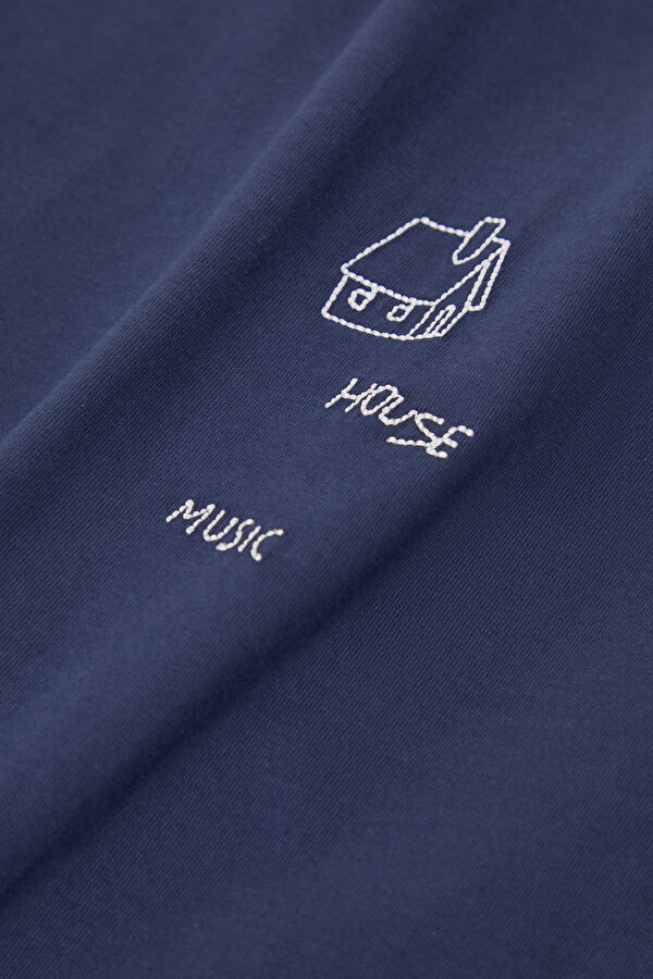 Navy Embroidered Men's T-Shirt 4