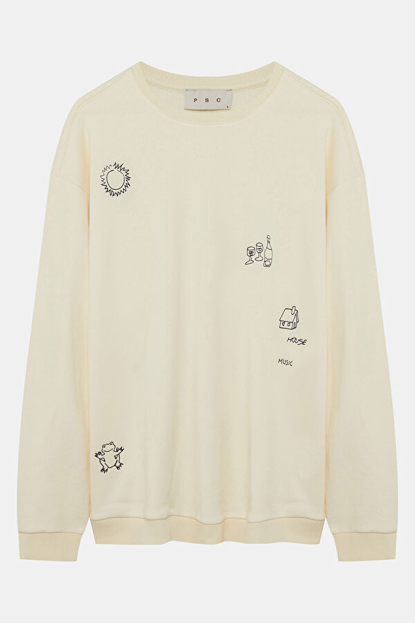 House Ekru Erkek Sweatshirt