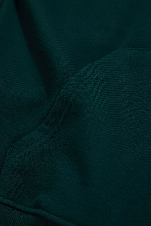 Yeşil Relax Kalıp Kapuşonlu Erkek Sweatshirt 5