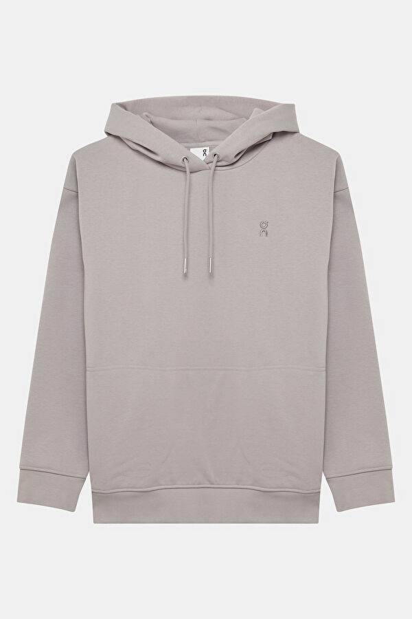 Bej Relax Kalıp Kapuşonlu Erkek Sweatshirt