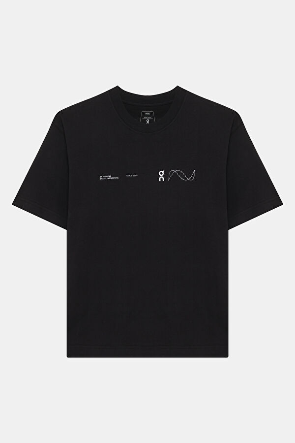Club-T Volt Relax Kalıp Siyah Bisiklet Yaka Baskılı Erkek T-Shirt