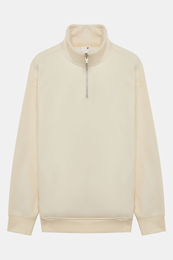 Krem Relax Kalıp Dik Yaka Sweatshirt