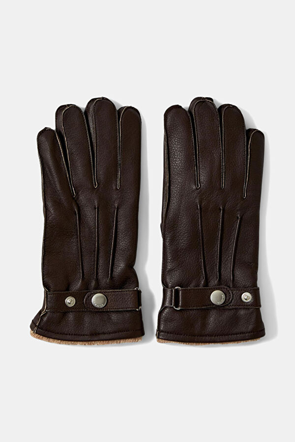Slmpoul Brown Leather Gloves