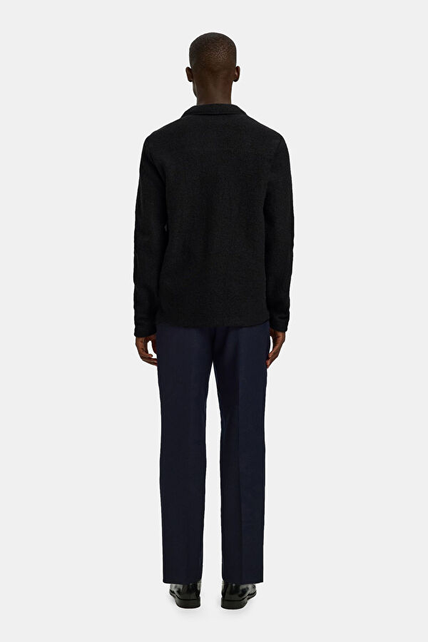 Black Wool Knit Men's Cardigan 3