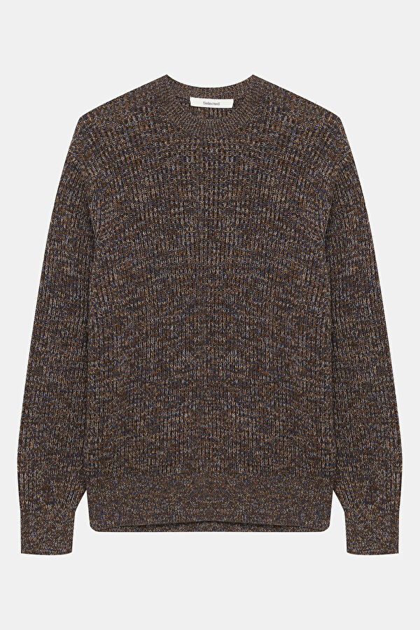 Brown Knit Men's Sweater