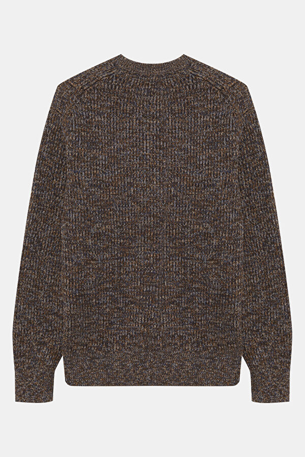 Brown Knit Men's Sweater 2