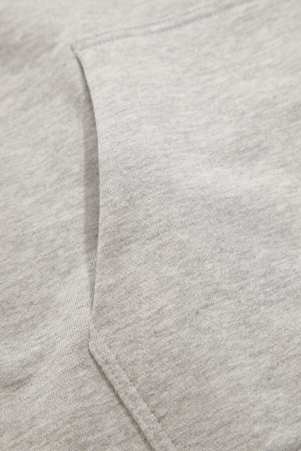 Gri Relax Kalıp Kapuşonlu Erkek Sweatshirt 5