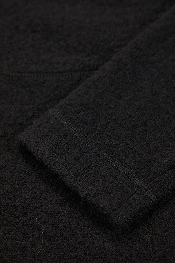 Black Wool Knit Men's Cardigan 5