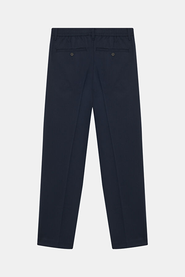 Relax Fit Navy Blue Straight Leg Men's Trousers 2