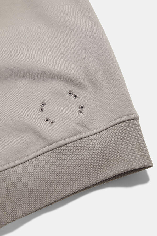 Bej Dik Yaka Kadın Sweatshirt 4