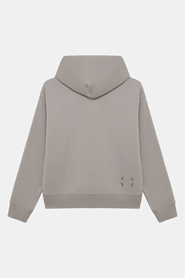 Bej Kapuşonlu Kadın Sweatshirt 2