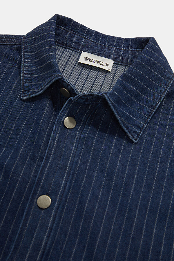 Indigo Snap Button Men's Jacket 3