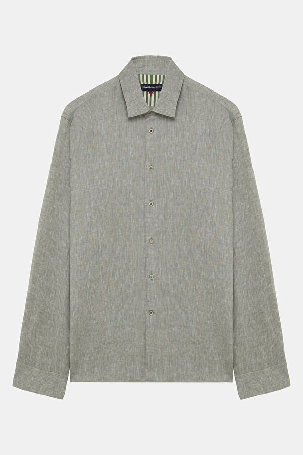 Green Regular Men's Shirt