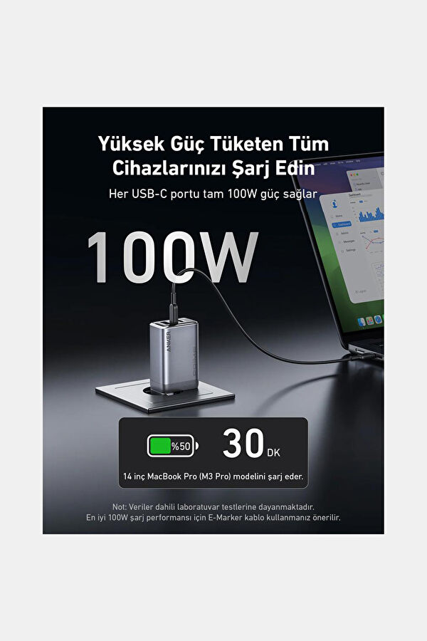 Prime 100W 3 Ports GaN Şarj Cihazı 3