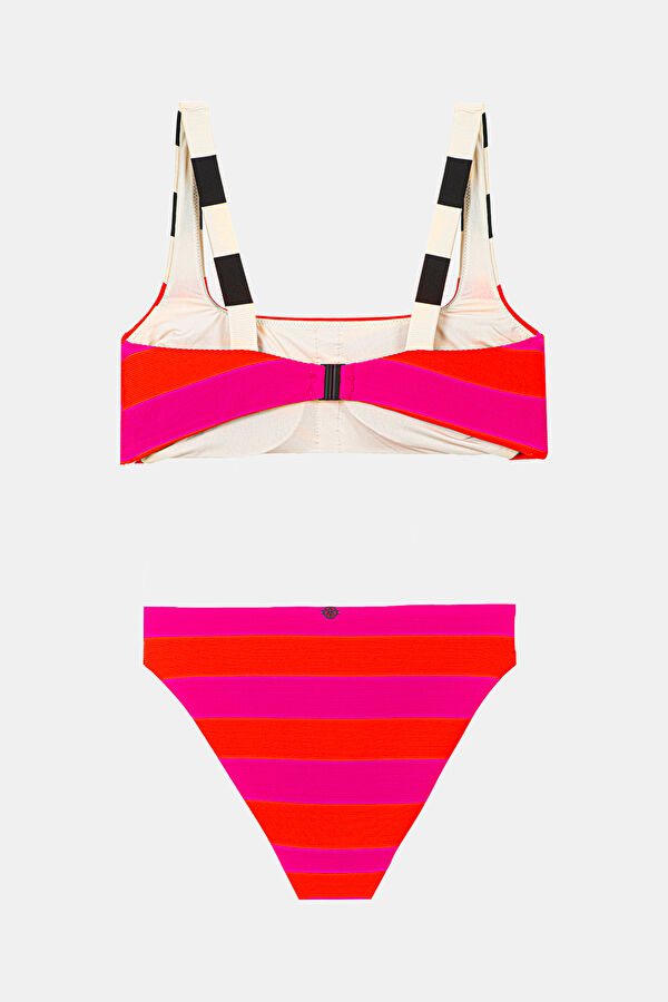 Çok Renkli Çizgili Bikini 2