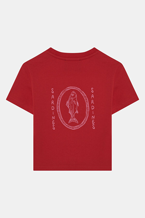 Red Crew Neck Printed Children's T-Shirt 2