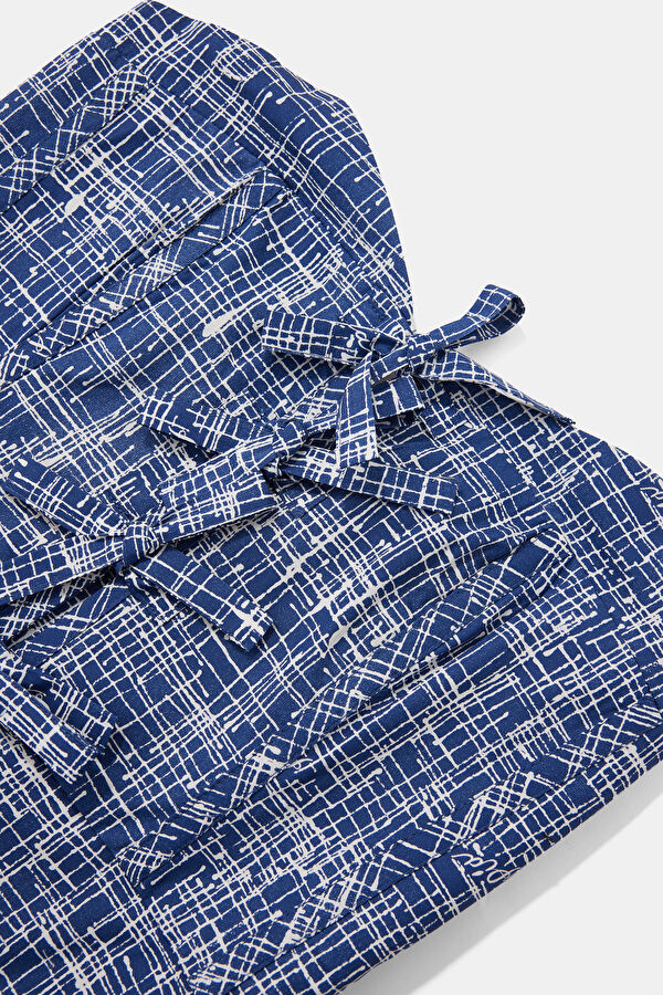 Navy Patterned Women's Blouse 3
