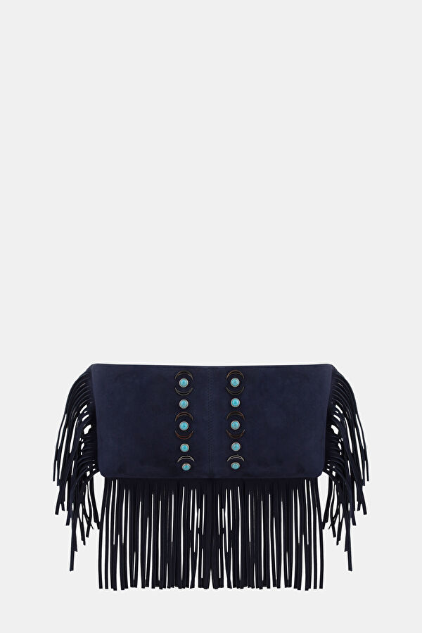Hera Navy Suede Bag