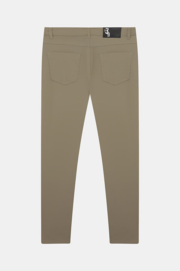 Relax Fit Beige Straight Leg Men's Pants 2