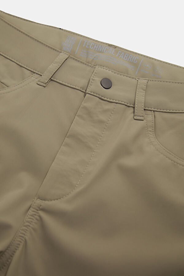 Relax Fit Beige Straight Leg Men's Pants 3