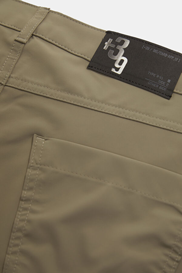 Relax Fit Beige Straight Leg Men's Pants 5
