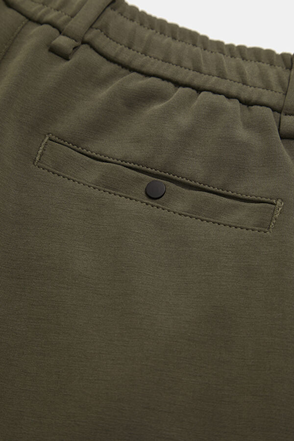Relax Fit Khaki Straight Leg Modal Men's Pants 5
